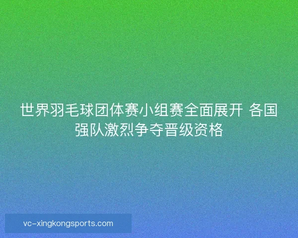 世界羽毛球团体赛小组赛全面展开 各国强队激烈争夺晋级资格